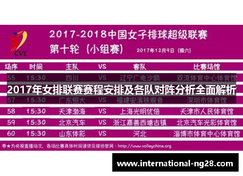 2017年女排联赛赛程安排及各队对阵分析全面解析